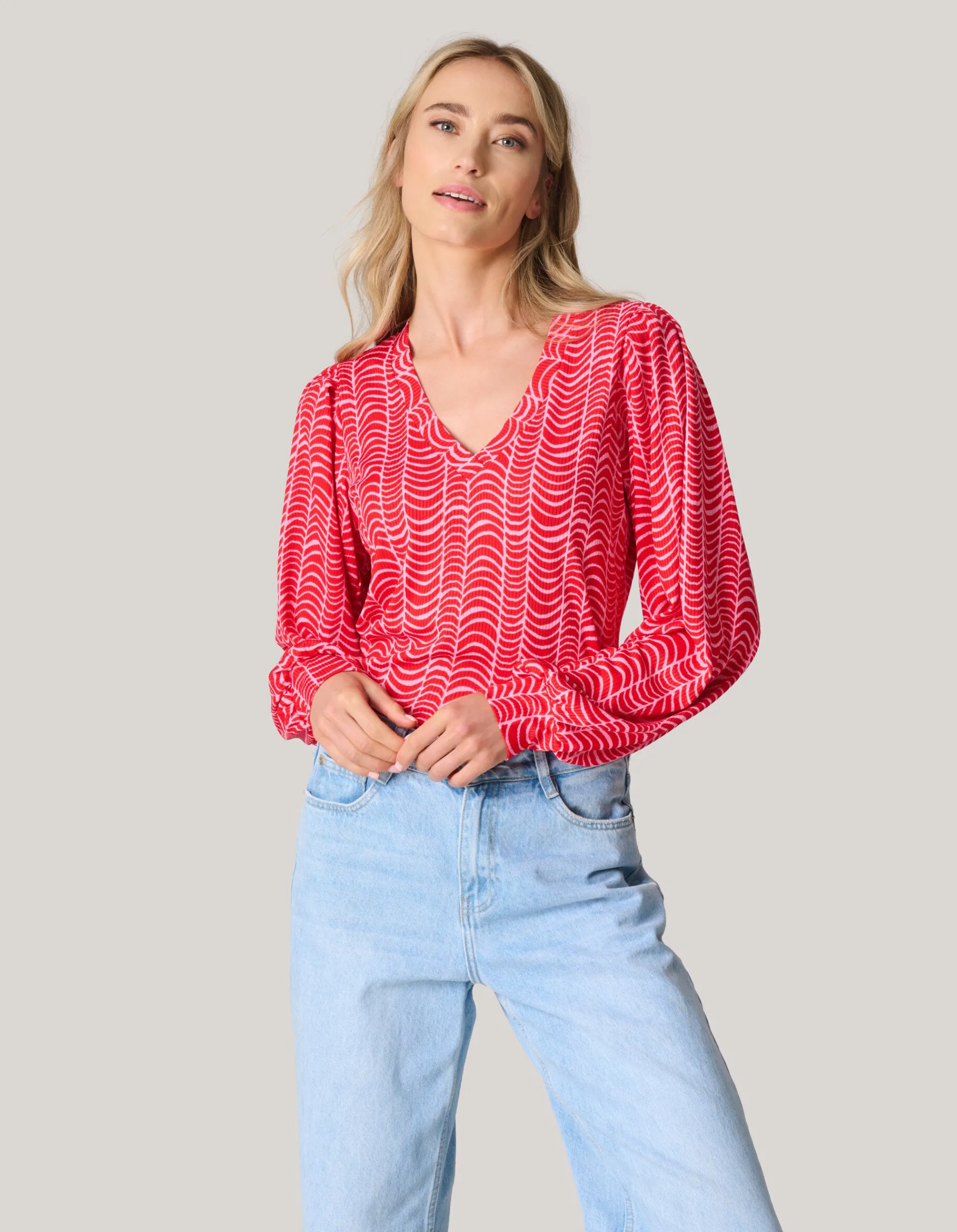 Shoeby Rib Jersey Top Rood<DAMES Tops