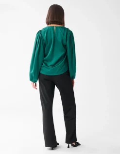 Shoeby Roos Blouse Donkergroen<DAMES Blouses