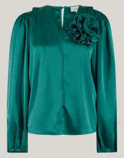 Shoeby Roos Blouse Donkergroen<DAMES Blouses