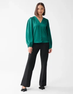 Shoeby Roos Blouse Donkergroen<DAMES Blouses