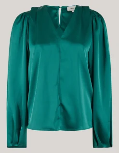 Shoeby Roos Blouse Donkergroen<DAMES Blouses