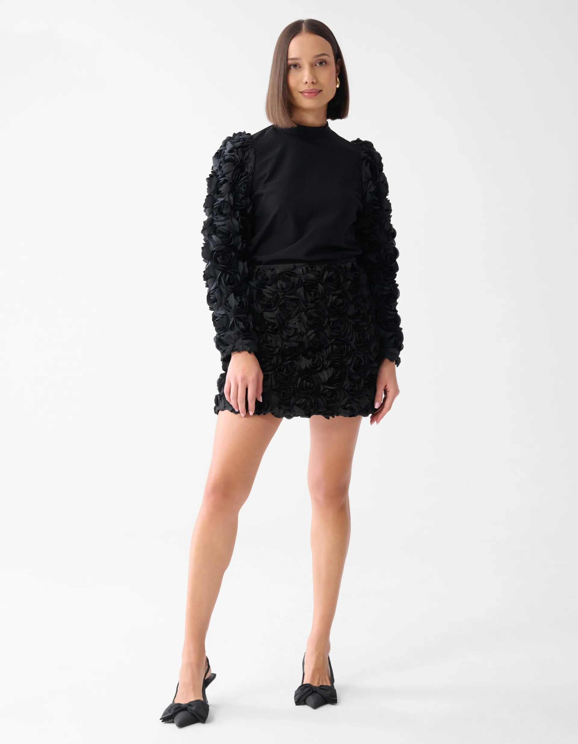 Shoeby Rozen Mini Rok Zwart<DAMES Rokken