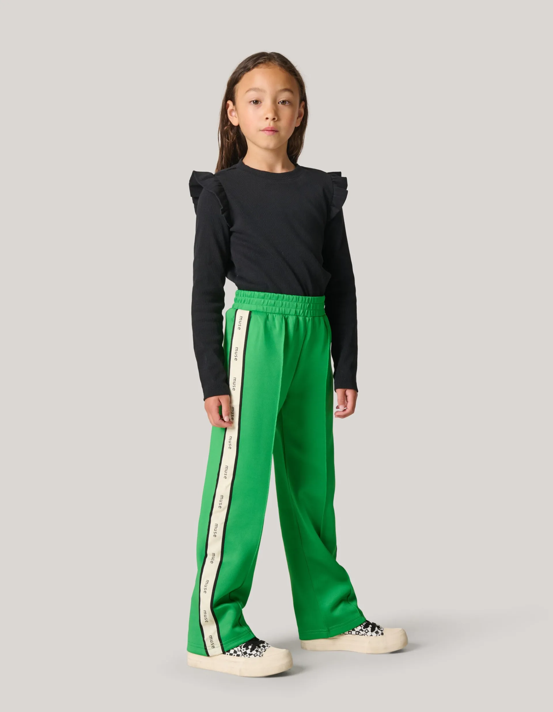 Shoeby Ruffle Rib Longsleeve Top Zwart< Tops Lange Mouw
