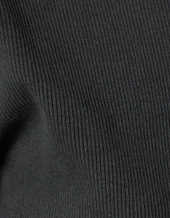Shoeby Ruffle Rib Longsleeve Top Zwart< Tops Lange Mouw