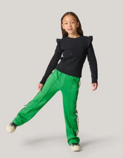 Shoeby Ruffle Rib Longsleeve Top Zwart< Tops Lange Mouw