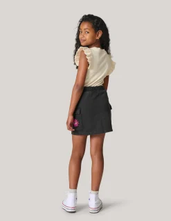 Shoeby Ruffle Rib Top Gebroken Wit< Tops Korte Mouw