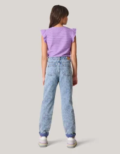 Shoeby Ruffle Rib Top Paars< T-Shirts