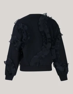 Shoeby Ruffle Sweater Zwart<DAMES Truien En Sweaters