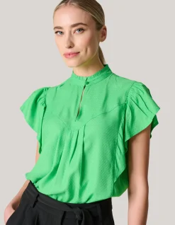 Shoeby Ruffle Top Groen<DAMES Tops
