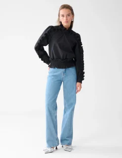 Shoeby Ruffle Top Zwart<DAMES Tops