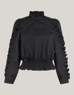 Shoeby Ruffle Top Zwart<DAMES Tops