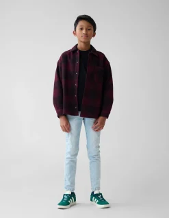 Shoeby Ruiten Overshirt Donkerrood< Overhemden