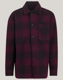 Shoeby Ruiten Overshirt Donkerrood< Overhemden