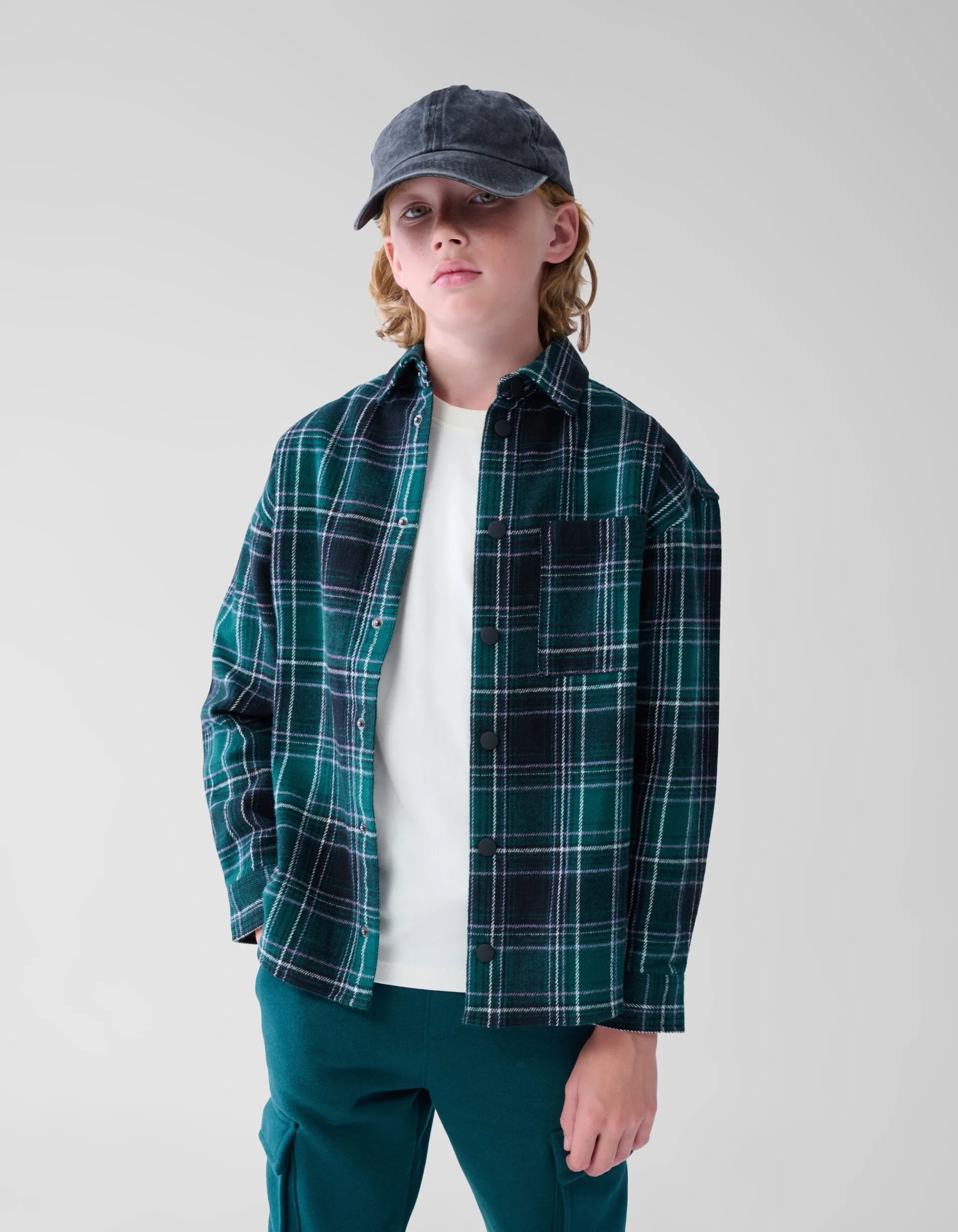 Shoeby Ruiten Overshirt Groen< Overhemden