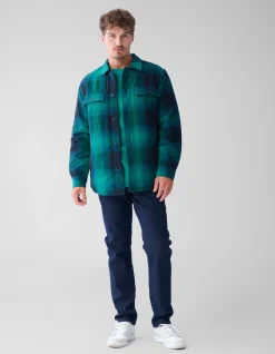 Shoeby Ruiten Padded Overshirt Groen<Heren Overshirts|Overhemden