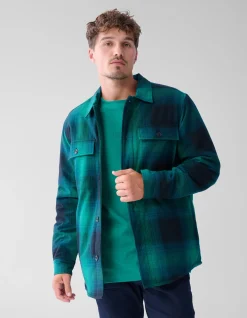 Shoeby Ruiten Padded Overshirt Groen<Heren Overshirts|Overhemden
