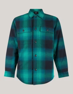 Shoeby Ruiten Padded Overshirt Groen<Heren Overshirts|Overhemden