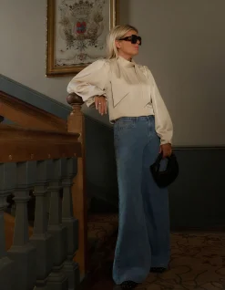 Shoeby Satijnen Blouse Gebroken Wit By Lonneke<DAMES Blouses
