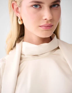 Shoeby Satijnen Blouse Gebroken Wit By Lonneke<DAMES Blouses