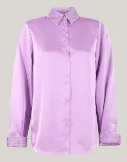 Shoeby Satijnen Blouse Lichtpaars By Lizzy<DAMES Blouses