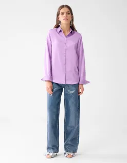 Shoeby Satijnen Blouse Lichtpaars By Lizzy<DAMES Blouses