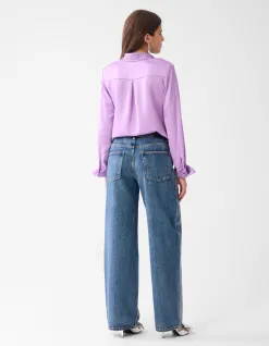 Shoeby Satijnen Blouse Lichtpaars By Lizzy<DAMES Blouses