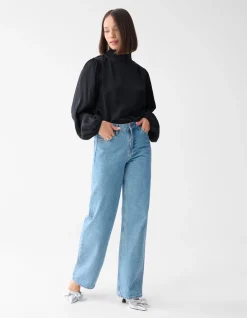 Shoeby Satijnen Blouse Zwart<DAMES Blouses