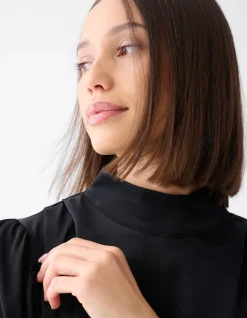 Shoeby Satijnen Blouse Zwart<DAMES Blouses