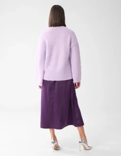 Shoeby Satijnen Maxi Rok Donkerpaars<DAMES Rokken