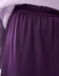 Shoeby Satijnen Maxi Rok Donkerpaars<DAMES Rokken