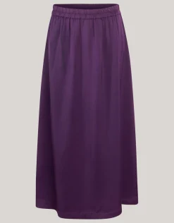 Shoeby Satijnen Maxi Rok Donkerpaars<DAMES Rokken