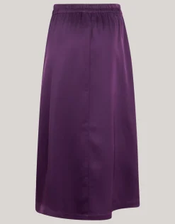 Shoeby Satijnen Maxi Rok Donkerpaars<DAMES Rokken