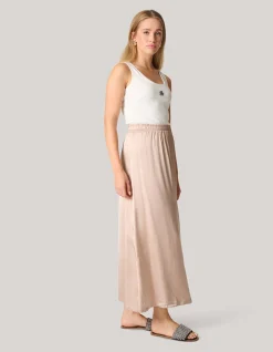 Shoeby Satijnen Maxi Rok Zand<DAMES Rokken