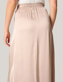 Shoeby Satijnen Maxi Rok Zand<DAMES Rokken