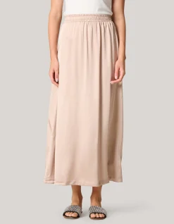 Shoeby Satijnen Maxi Rok Zand<DAMES Rokken