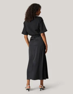 Shoeby Satijnen Maxi Rok Zwart<DAMES Rokken