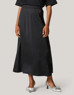 Shoeby Satijnen Maxi Rok Zwart<DAMES Rokken