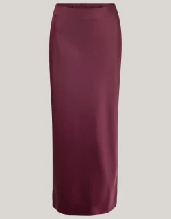 Shoeby Satijnen Rok Donkerrood By Lonneke<DAMES Rokken