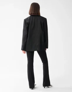Shoeby Satijnen Ruffle Blazer Zwart<DAMES Blazers