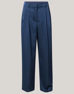 Shoeby Satijnen Wide Leg Broek Donkerblauw<DAMES Broeken