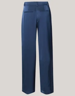 Shoeby Satijnen Wide Leg Broek Donkerblauw<DAMES Broeken