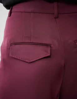Shoeby Satijnen Wide Leg Broek Donkerrood By Lonneke<DAMES Broeken