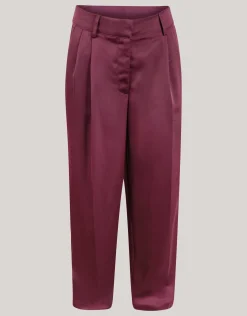Shoeby Satijnen Wide Leg Broek Donkerrood By Lonneke<DAMES Broeken