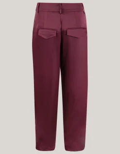 Shoeby Satijnen Wide Leg Broek Donkerrood By Lonneke<DAMES Broeken