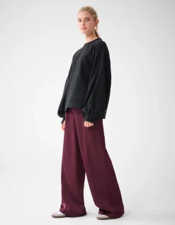 Shoeby Satijnen Wide Leg Broek Donkerrood By Lonneke<DAMES Broeken
