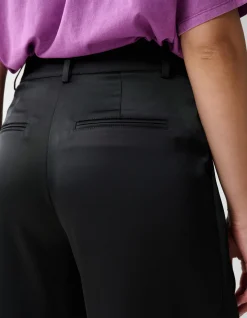 Shoeby Satijnen Wide Leg Broek Zwart<DAMES Broeken