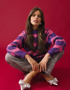 Shoeby Sequin Dames Trui Paars By Furmey<DAMES Truien En Sweaters
