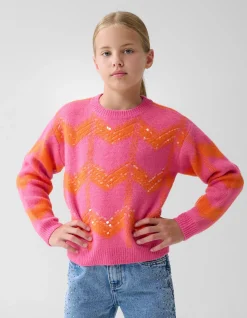 Shoeby Sequin Meisjes Trui Roze By Furmey< Gebreide Truien