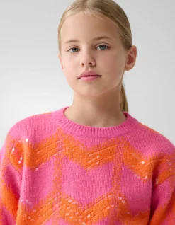 Shoeby Sequin Meisjes Trui Roze By Furmey< Gebreide Truien