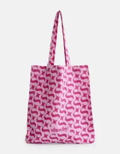 Shoeby Logo Shopper Roze<DAMES Tassen